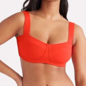 Knix Bikini Set Orange Top Black/White Bottom - Size XXL